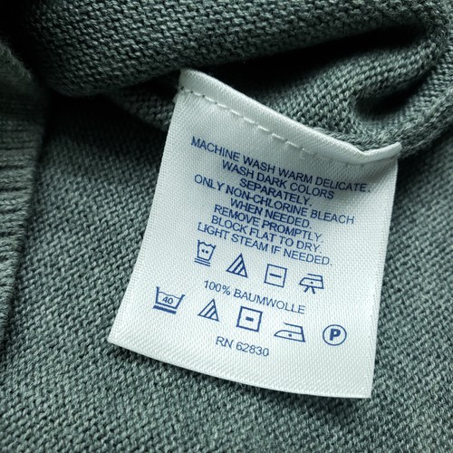 Lands' End Pullover Weste Herren groß (42-44) grau Baumwolle V-Ausschnitt - Bild 12 von 14