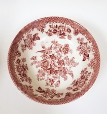 NEW SET OF 4 ROYAL STAFFORD TAN+LIGHT RED FLORAL+PEACOCK DESIGN SALAD,SOUP BOWL