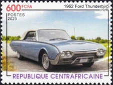1962 FORD THUNDERBIRD T-Bird Car Stamp (2023 Central Africa)
