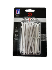 Zero Friction ZF Tour Performance Golf Tees 3-Prong 3 1/4" White - Pack of 40