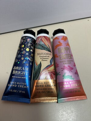 3 Bath Body Works Shea Butter Hand Cream HAPPY EASTER, BAHAMAS, DREAM BRIGHT NWT