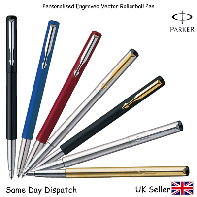 PARKER VECTOR ROLLERBALL PEN ,BLACK , BLUE , RED , SILVER, GOLD