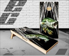 Bass Camo Blades Cornhole Boards Bean Bag Toss Game
