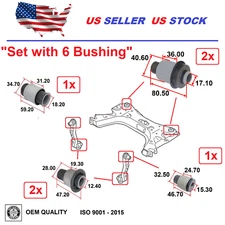 Front Bushing Subframe Mount For Nissan Sentra 2013-2019 Versa 2007-2012 Set 6x