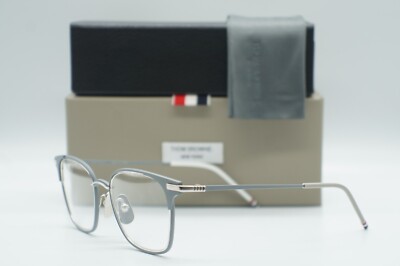 NEW THOM BROWNE TB-107-B-GRY SLV AUTHENTIC EYEGLASSES FRAME RX 51-19