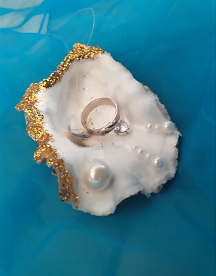 Schmuckschale , Schmuckhalter , Ringkissen , Meer Shell , Ring Holder