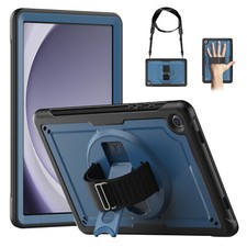 For Samsung Galaxy Tab A9 Plus / A9 Heavy Duty Case with Rotated Stand Strap