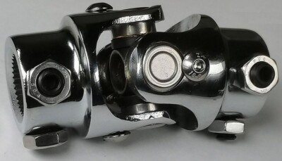 13/16-36 Spline X 3/4'' DD Universal Steering Chrome Single U-Joint Coupler Shaft