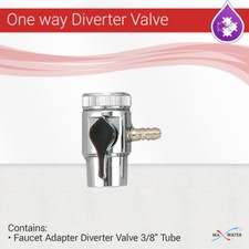 Chrome Faucet Adapter Diverter Valve For Reverse Osmosis Water Filter 3/8" Tube