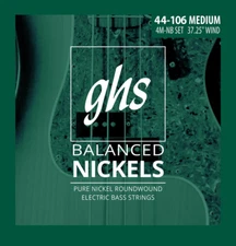 GHS Balanced Nickels 4 Bass Strings Medium Gauge (37.25" Winding) (4M-NB)