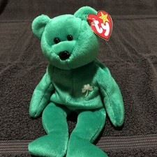 Ty Erin The Lucky 🍀Bear Beanie Baby With A Code Inside The Tush Tag Fun For All