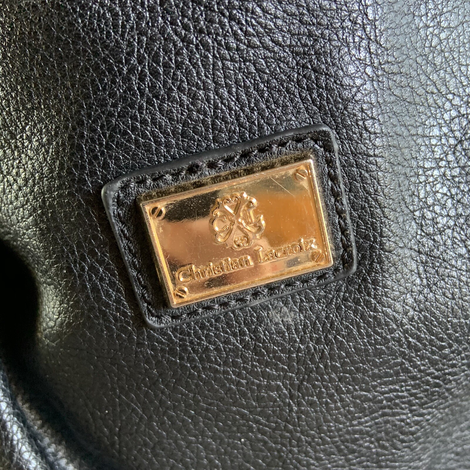 Christian Lacroix Black and Blue Studded Purse Gem