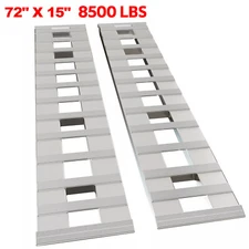 72" X 15" 8500 LBS ALUMINUM Hook Ramp CAR TRUCK TRAILER Auto Hauler Pair 6FT