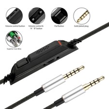 Gaming Headset Ersatz Audiokabel Kabel 2M 3,5...