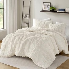 King Comforter Set Chenille Tufted Animal King/Cal King Off-white Comforter