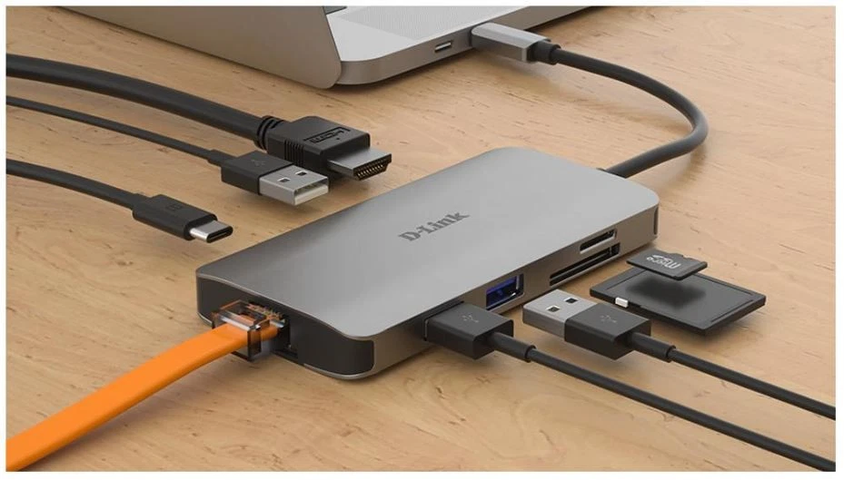 D-LINK - Hab USB-C Multiport dengan LAN & Pembaca Kad SD, 3x USB-A USB-C HDMI - Image 4 of 4