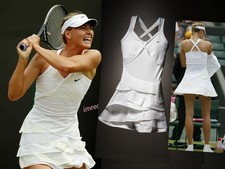 NWT Nike STUNNING Maria Sharapova white Tennis Dress w/ Bra Skirt XS L Large
