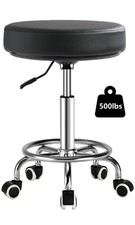 Adjustable Rolling Stool with Wheels Heavy Duty 500lb Round Rolling Stool wit...