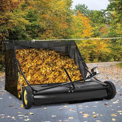 50 Inch Tow Behind Lawn Sweeper PeakPursuit 26 Cu Ft Hopper