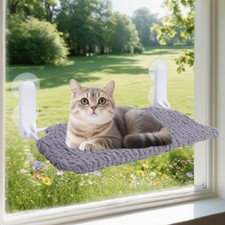 Cat Window Perch Easy Install Bracket Portable Wall Hammock Bed Indoor Grey