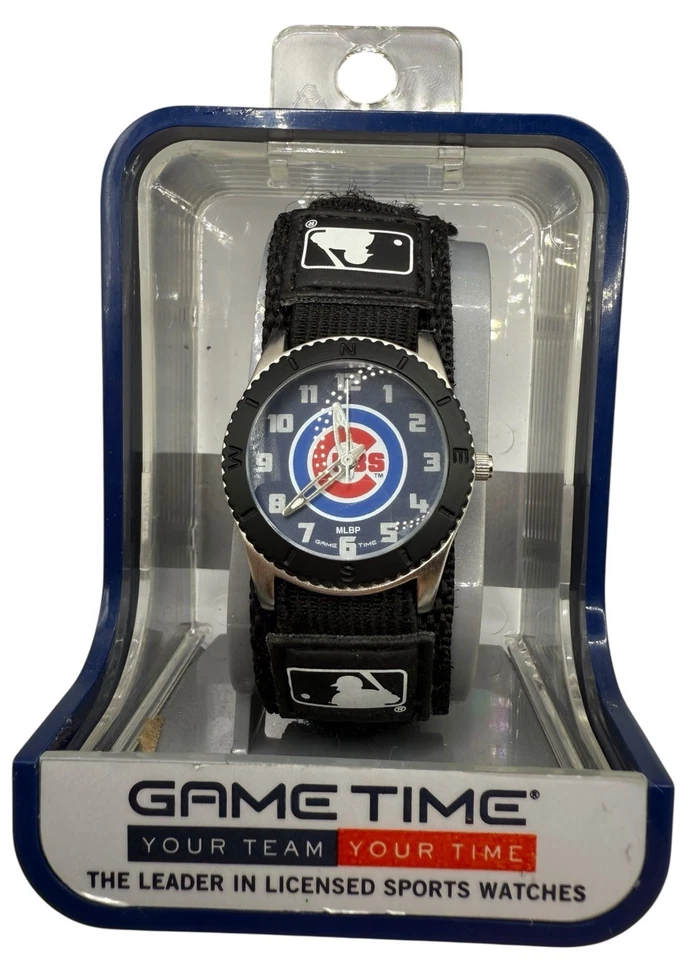 MLB Game Time Chicago Cubs Boys Youth Logo Analog Watch New In Box - Image 2 of 4