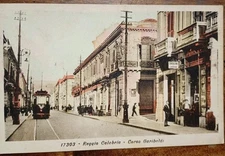 Postcard reggio Calabria tram stationery 1920s animated