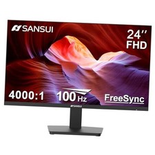 Monitor 100Hz PC Monitor, HDMI VGA Ports VESA Mount, 24 Inch FHD 100Hz Monitor