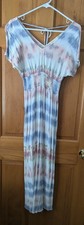 bebop Maxi Dress XS Boho Vneck Tie Back Smocked Pastel Cottage Be You Be Free