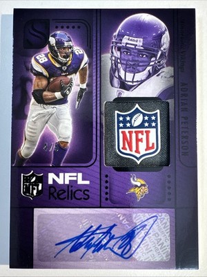 2025 Panini Silhouette Adrian Peterson NFL Relics Shield Logo Auto Autograph #/5