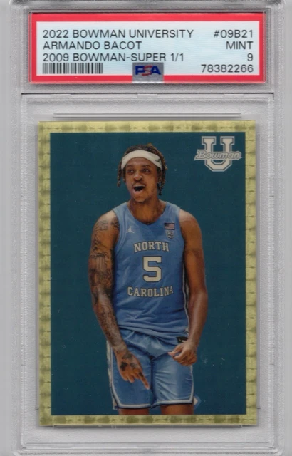 2022-23 Bowman University Chrome - 2009 Armando Bacot RC 1/1 Gold Vinyl Super