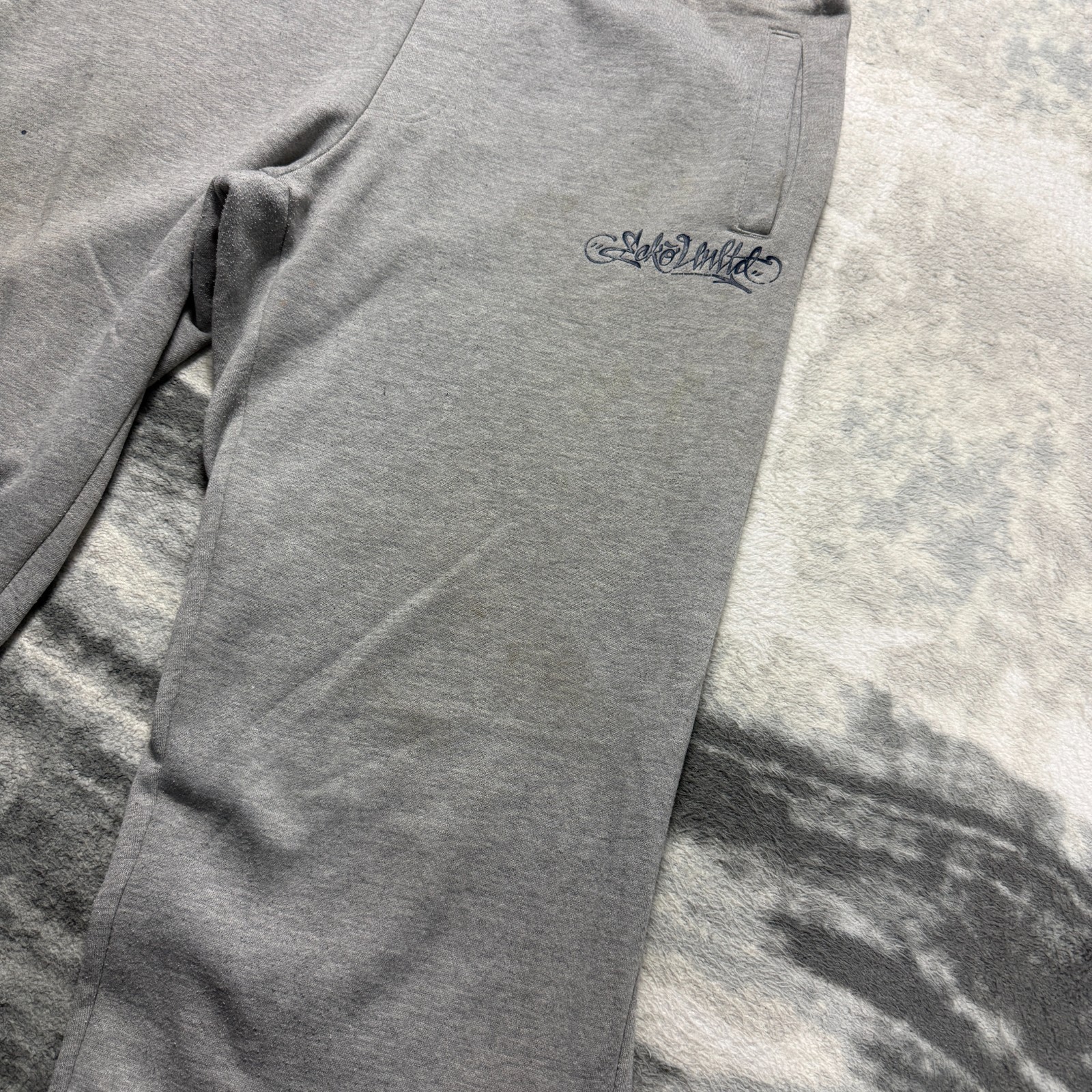 Vintage Ecko Unltd 2000's Y2K Grey Baggy Oversized Size Large Sweatpants Joggers image 4