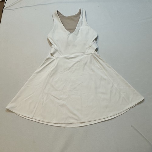 Lululemon Court Crush Dress White Tennis Built In Bra Racerback