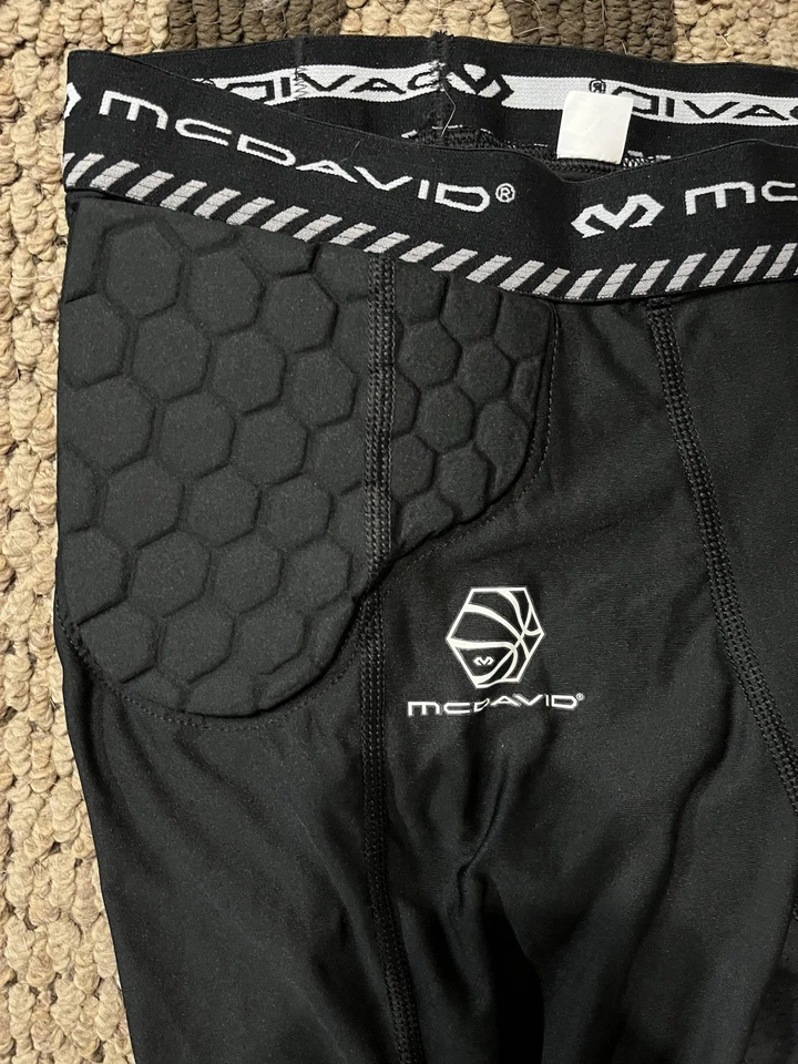 NUEVO McDavid Baloncesto Compresión 3/4 Apretado con Almohadillas Altas de Cadera Negro Para Hombre PEQUEÑO Foto 3 de 4