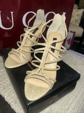 Nina Strappy Champagne Evening Shoes  9.5M