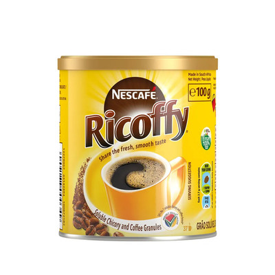 Ricoffy Instantkaffee 100g Lösliches Chicorée Nescafe Kaffeegranulat...