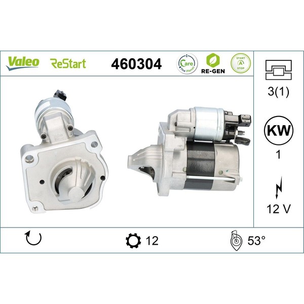 Anlasser Starter 12 V 1 Kw 12 ZäHne Valeo FüR U.A. CitroËN Berlingo-image