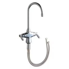 Chicago Faucet 50-Abcp Gooseneck Kitchen Faucet, Manual, Single Hole Mount, 1