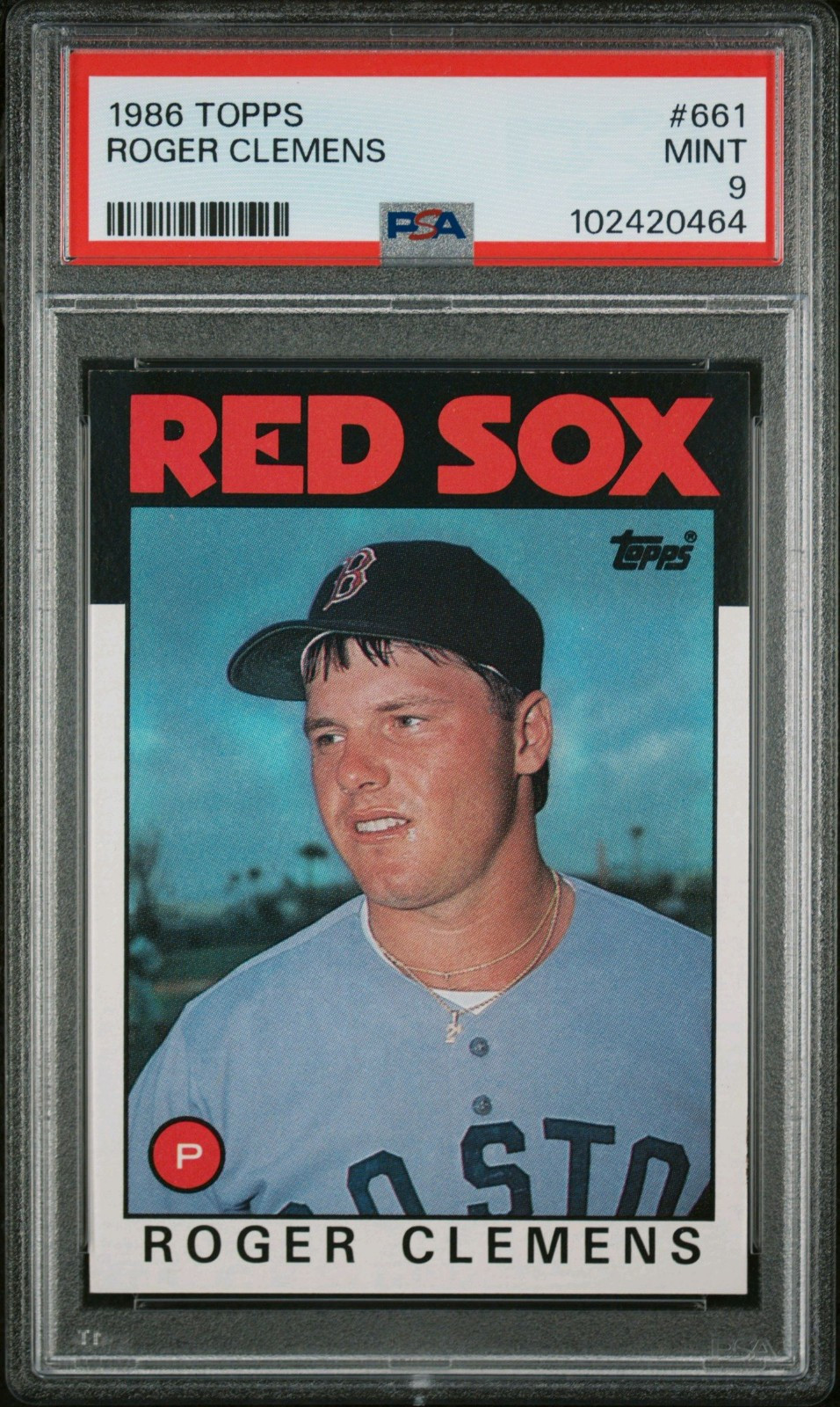 1986 Topps Roger Clemens 661 PSA 9 Boston Red Sox MLB