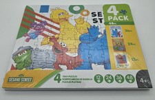 4 Pack 48 Pc. Sesame Street Tray Puzzles Ages 4 New