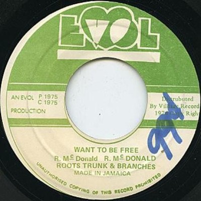 W.J.W. And Roots Trunks & Branches - Want To Be Free (7'') (Very Good (VG)) - 413