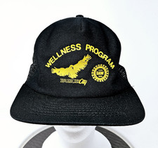 Vintage UAW Buick City Wellness Program Mesh Trucker Hat 80s USA Made