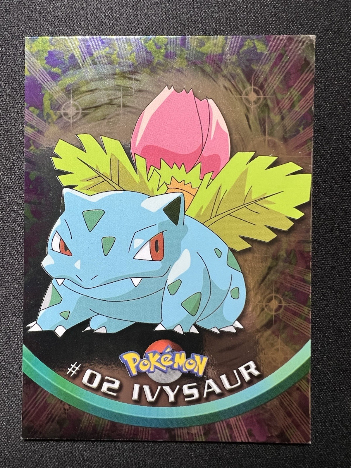 1999 Pokemon Topps #02 Ivysaur TV Animation Edition Holo Foil Series 1