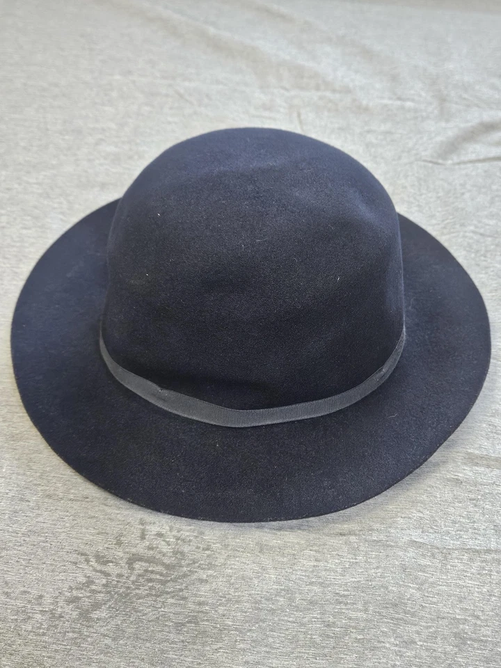 Sombrero Dorfman Pacific Cloche Ajustado Mujer Mediano Negro Lana Fieltro Cinta Hecho en EE. UU. Foto 4 de 4