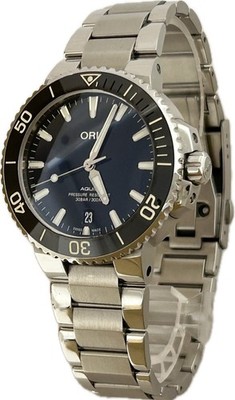 Oris Aquis Date 01 733 7732 4135 Blue 39mm Automatic Mens Watch Excellent A5243