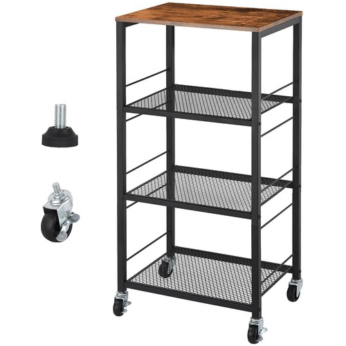 Kitchen Cart on Wheels Rolling Kitchen Island Carts with Wheels and Storage 4...