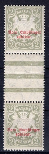 Bayern PORTO 13yZS as Unfolded Interpaper MNH Postfrisch 20EUR