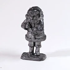 VTG Michael Ricker Pewter Santa with Sack of Toys © Ricker 3"  Christmas 1980's