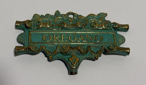 Colonial Williamsburg, Virginia Metalcrafters brass "OREGANO” herb garden marker