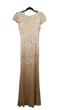 Sorella Vita Gold Sequin Cowl Back Evening Formal Gown Dress Women s 8