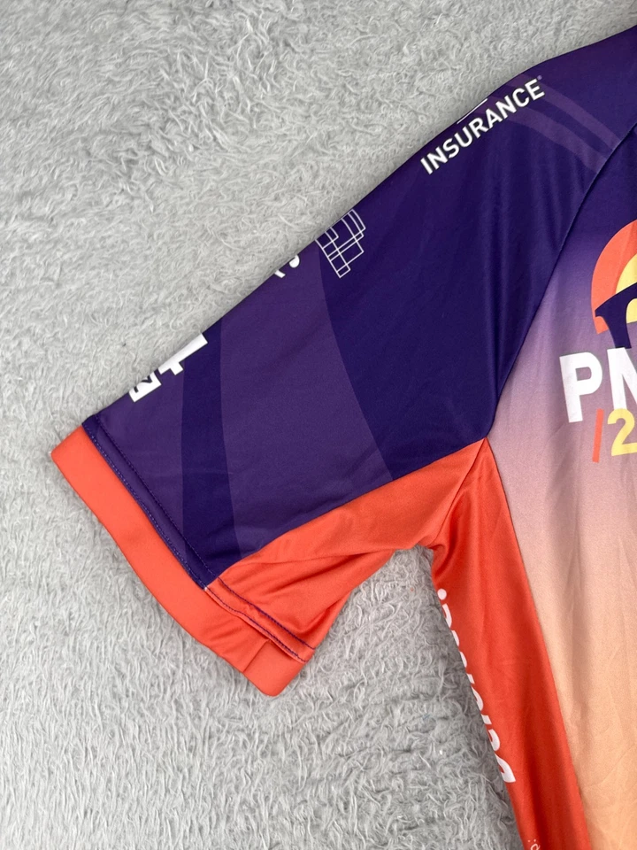 Camiseta de ciclismo New Balance adulto mediana naranja azul cremallera completa manga corta 2021 Foto 3 de 4